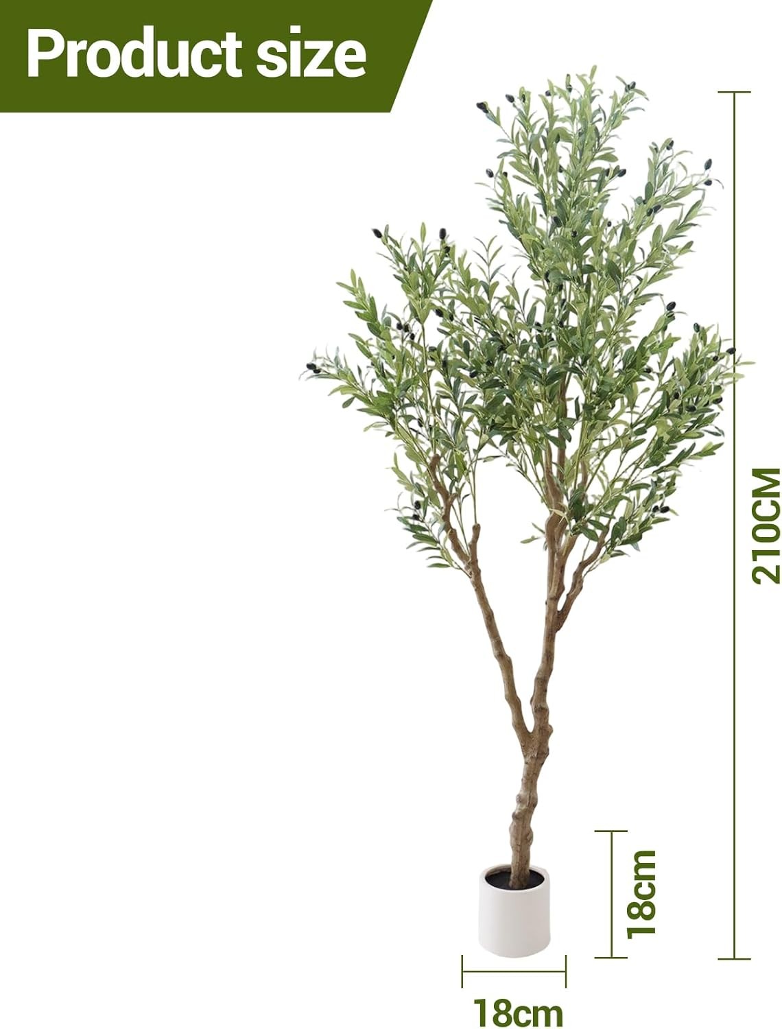 Artificial Olive Tree 5/6/7FT Tall Fake Plants with White Pot for Home Office