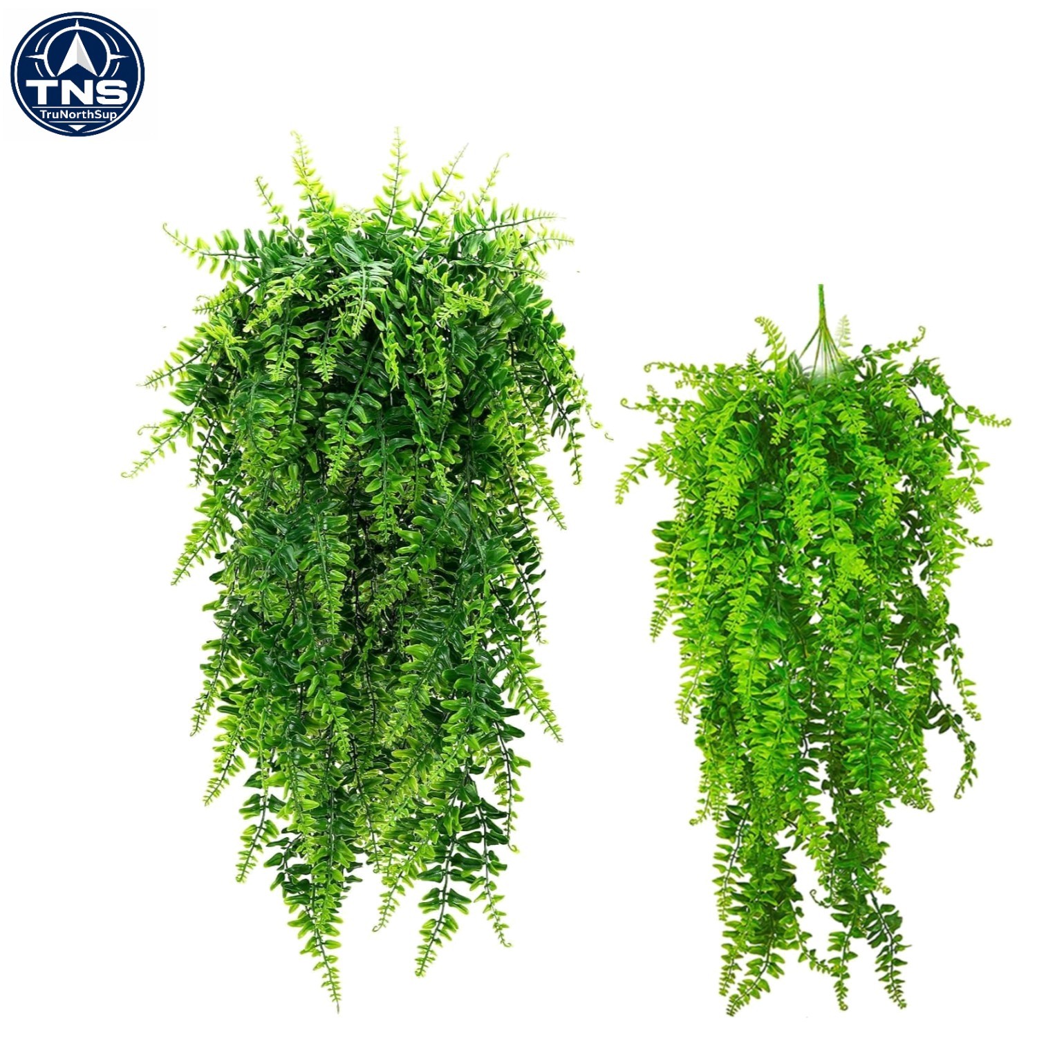 Eco-Friendly Artificial Hanging Ferns – 2PCS UV Resistant Indoor/Outdoor Decor