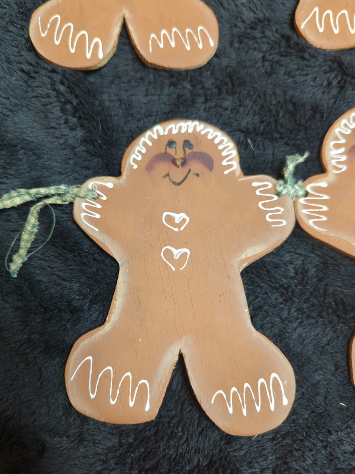 Primitive Rustic GINGERBREAD MAN Basket & Hanging Decorations HAPPY HOLIDAYS