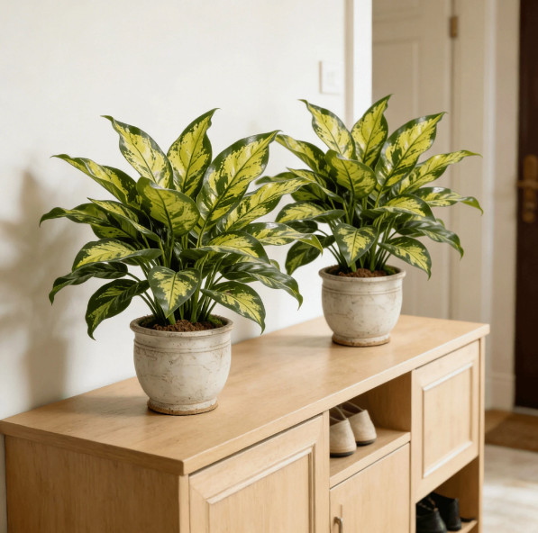 2pcs Artificial Tropical Plant Tree UV Resistant Indoor Outdoor Faux Green Decor