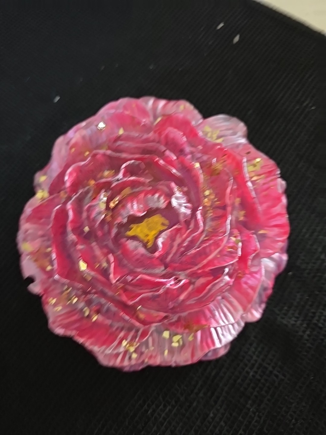 Resin 6 Inch Pink Gold Peony Flower Decoration Gift. 583