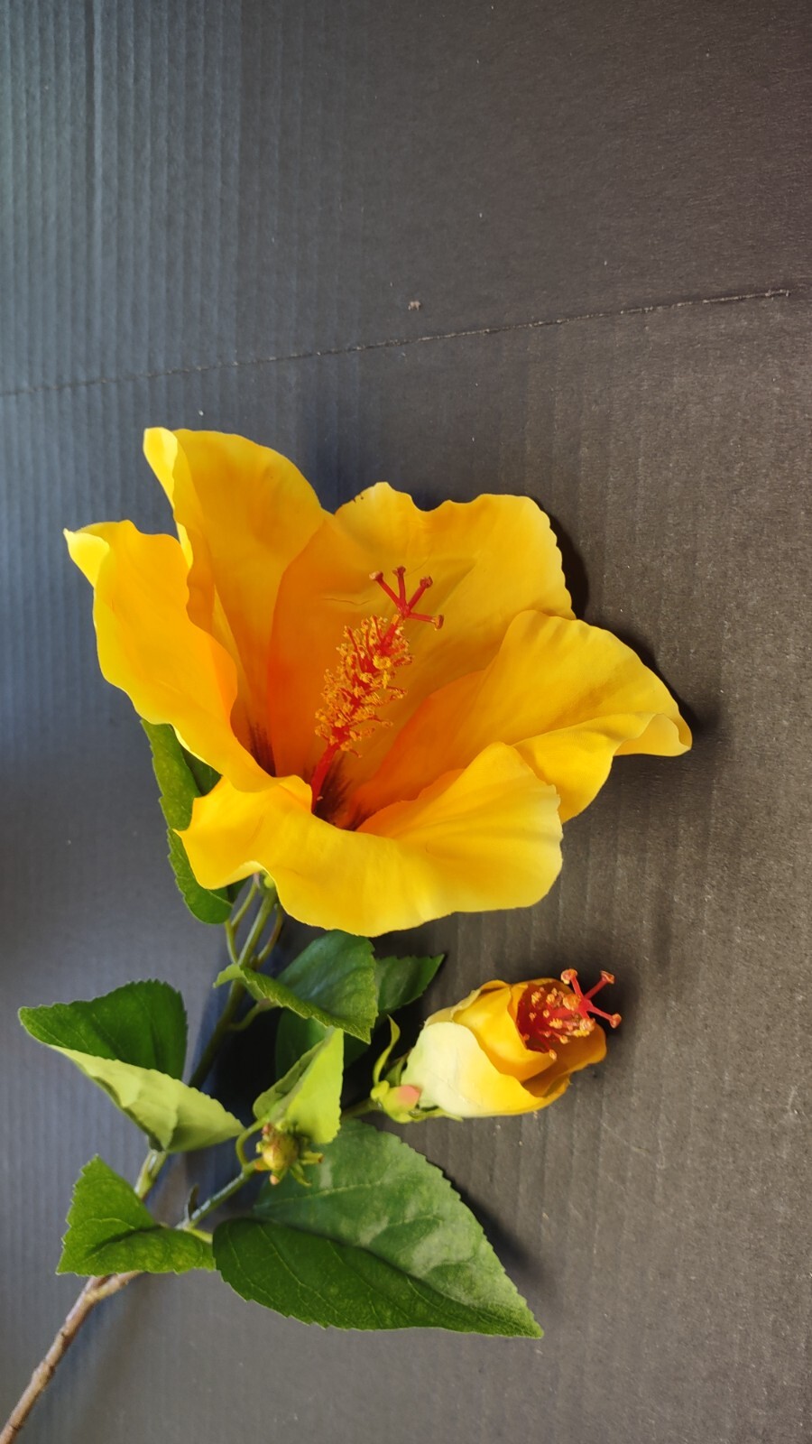 Large Yellow Gold Hibiscus stem silk flowers