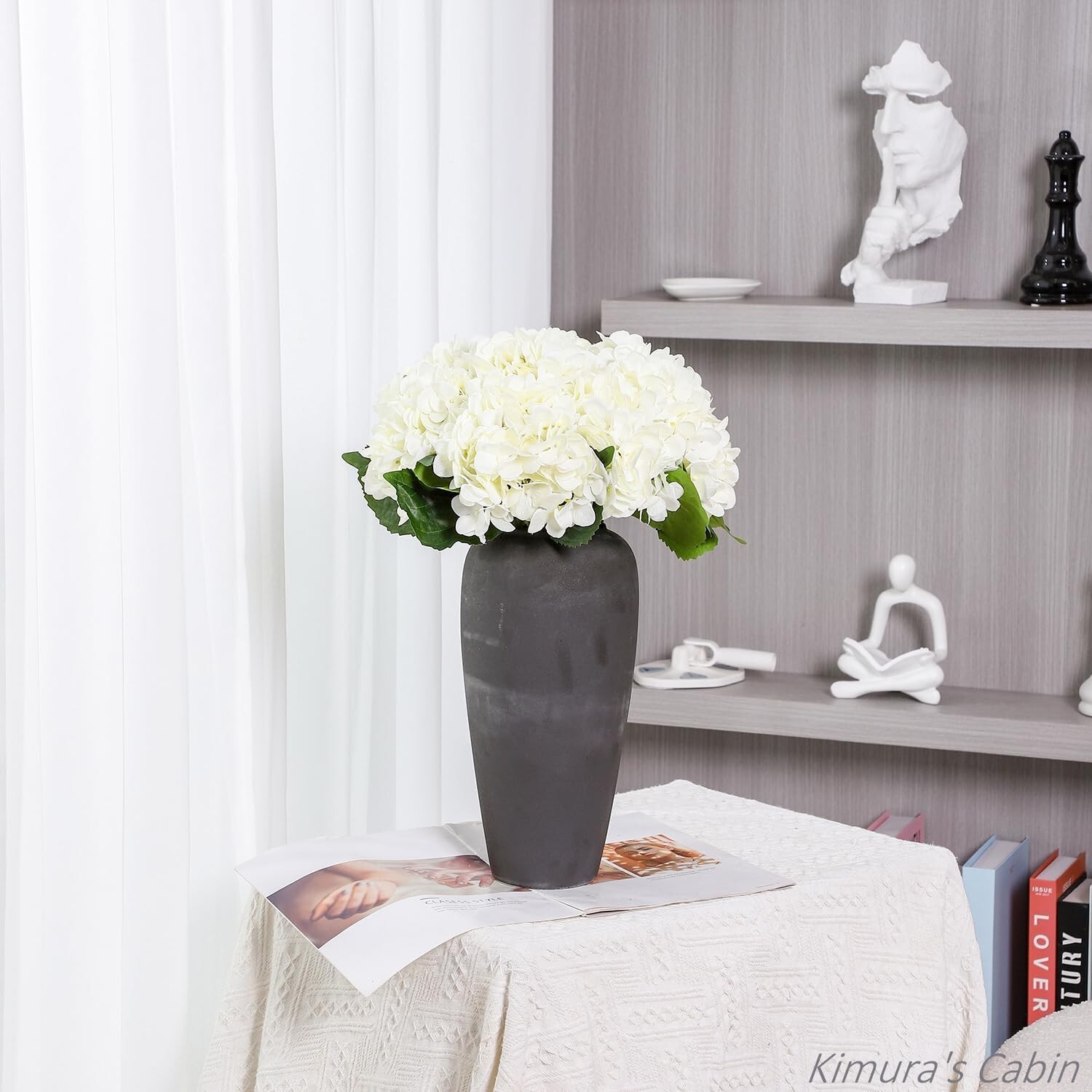 Charming Silk Hydrangea Bouquets – Set of 6 Off-White Flowers for All Occasions