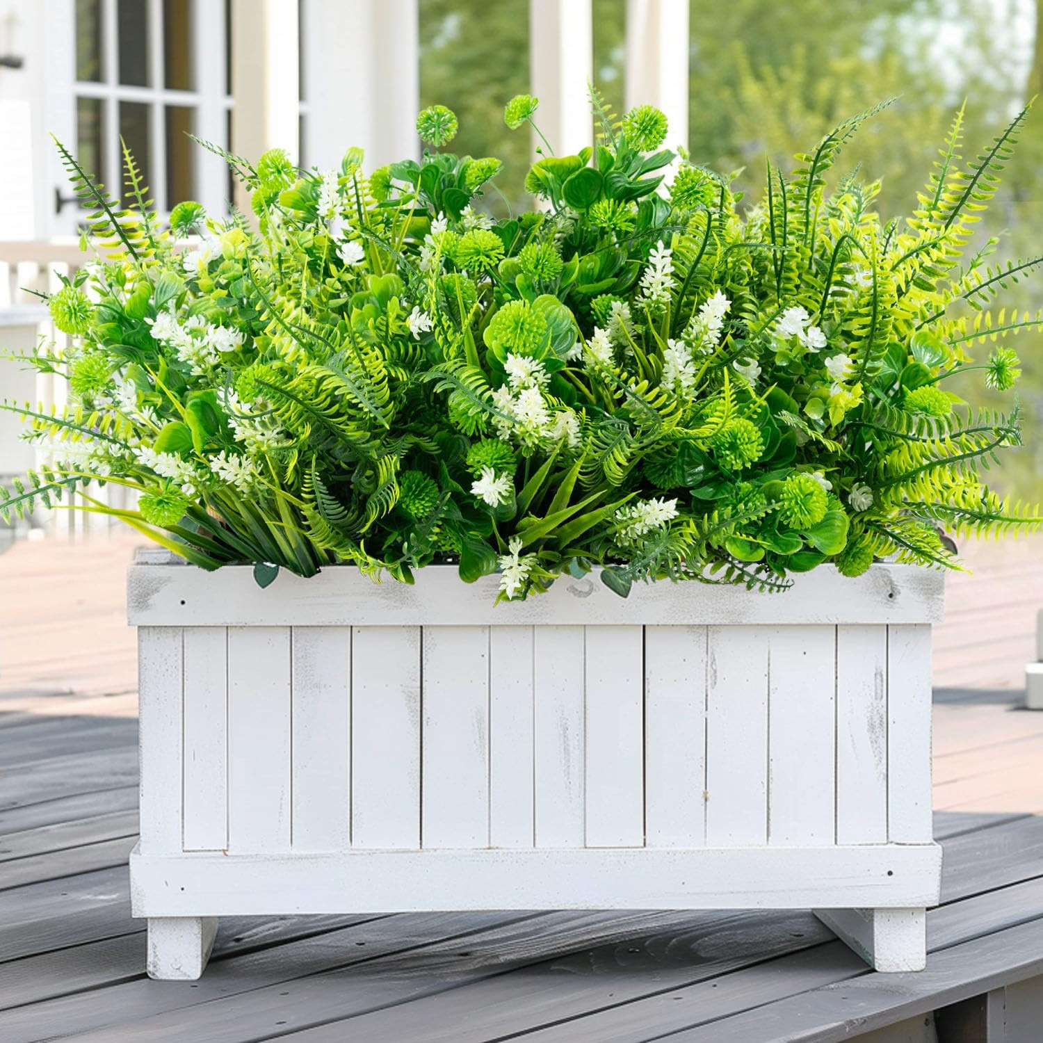 14 Bundles 5 Styles Fake Plants UV Resistant Artificial Outdoor Plant Boston Fer