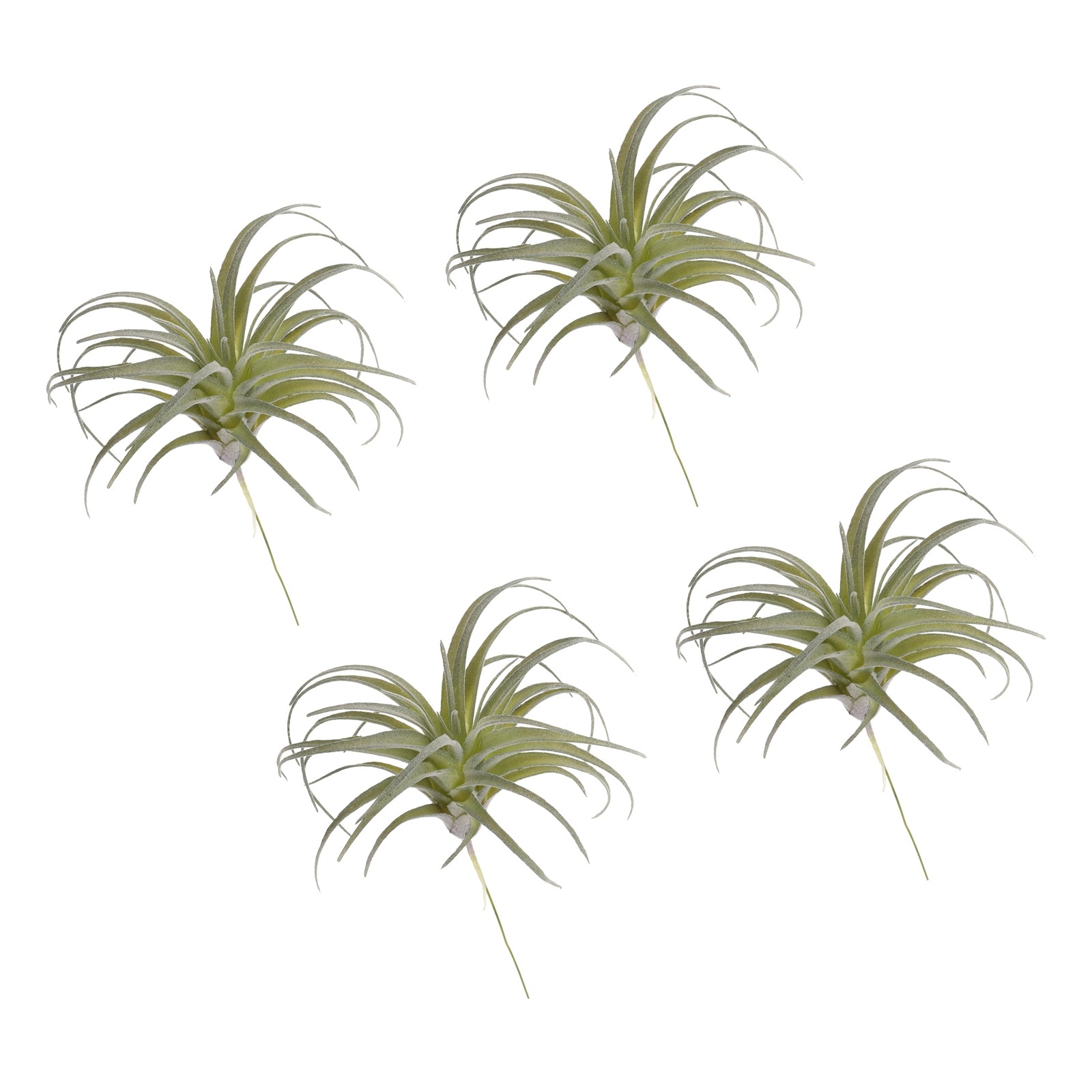 4Pcs Artificial Succulent Plants Fake Pineapple Grass 5″, Light Green