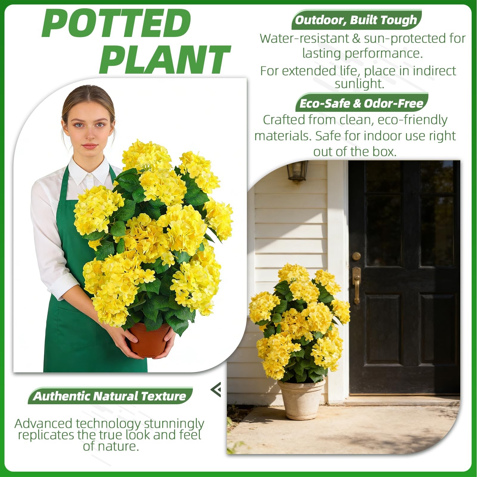 Faux Hydrangea Tree 30″ Tall (2 Pack), Artificial Hydrangea Plant in Pot with…