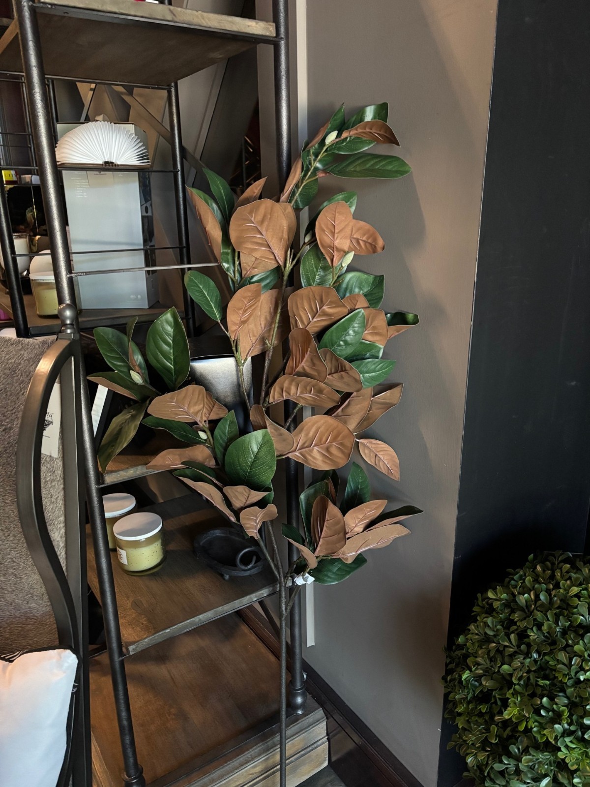 NEW Pottery Barn Faux Oversized Magnolia Branch 57″ Long 50 Leaves NWT