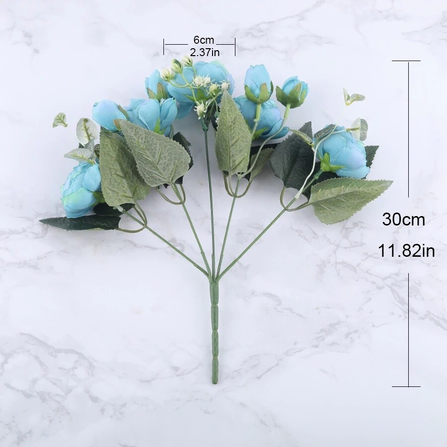 Rose Flowers Bouquet Peony Artificial for Home, Wedding Indoor Decoration