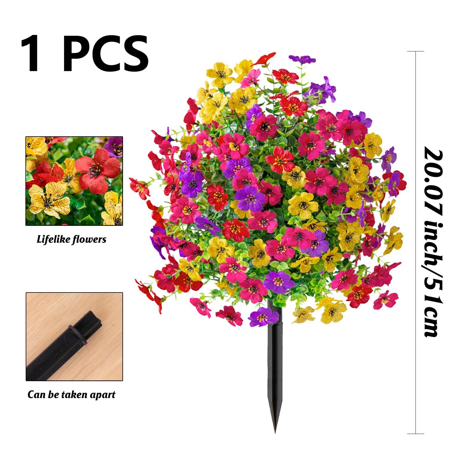 Artificial Daisy Topiary Ball Trees, 1 Set of Silk Colorful Resistant Realist…