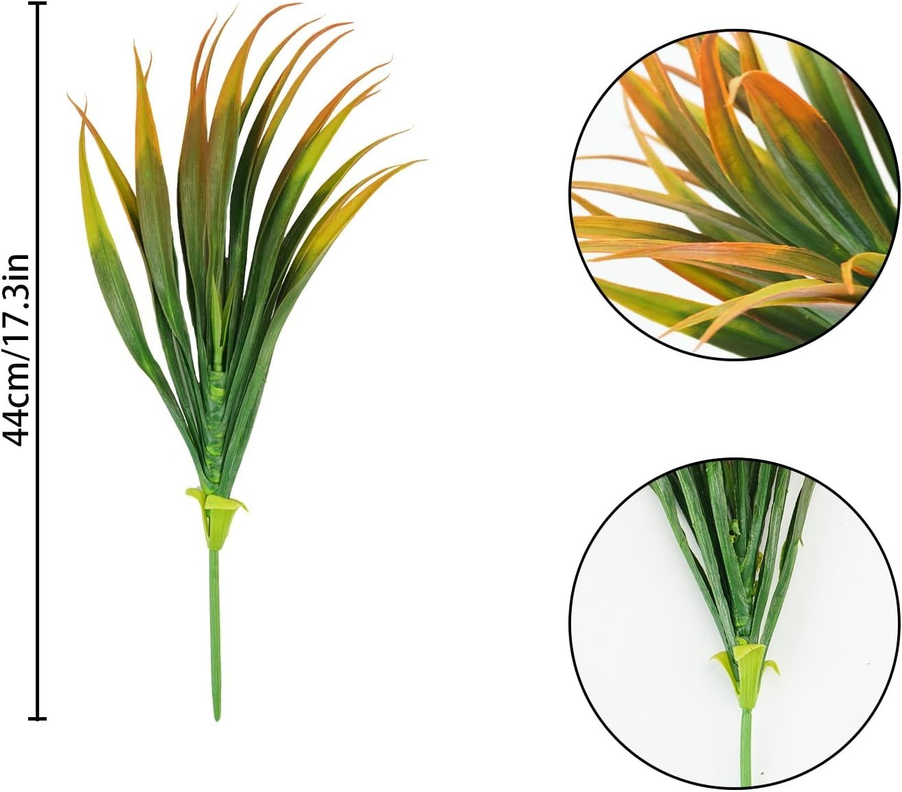 6-Pc UV Resistant Artificial Grass Plants – 17.3in Vibrant Yellow & Orange