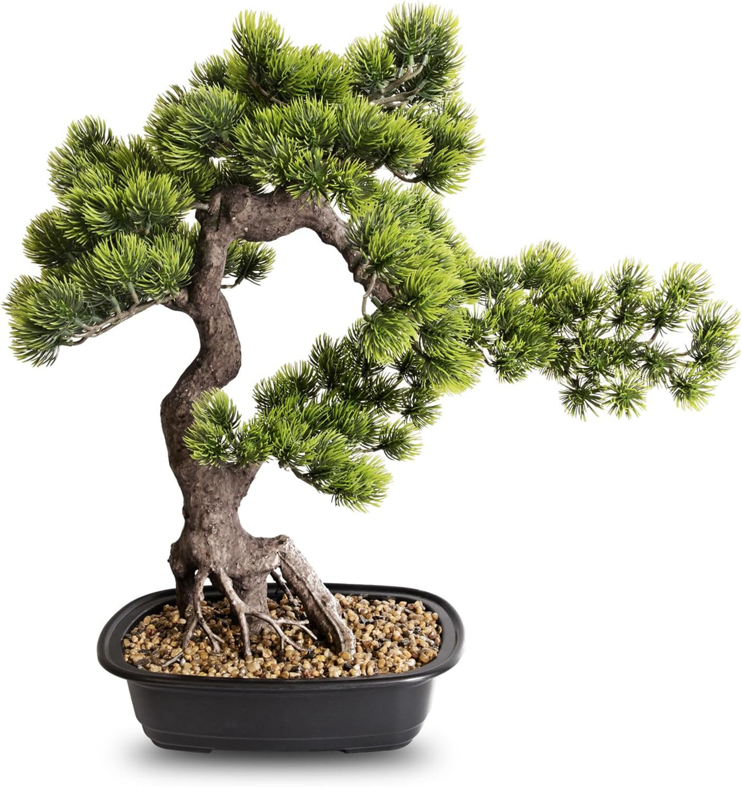 Artificial Bonsai Plant, Faux Juniper Tree 20 inch, Indoor Decor for Office Home