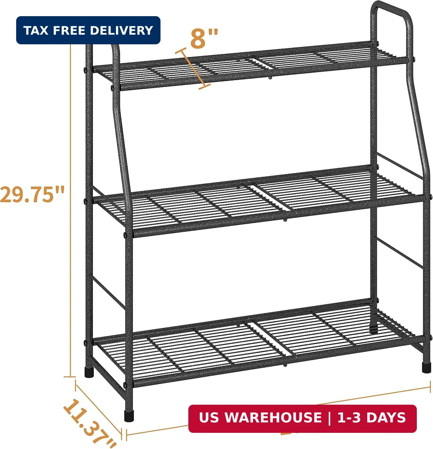 Simple Trending Plant Stand Outdoor Indoor 3 Tier Metal Waterproof Plant Shelf f