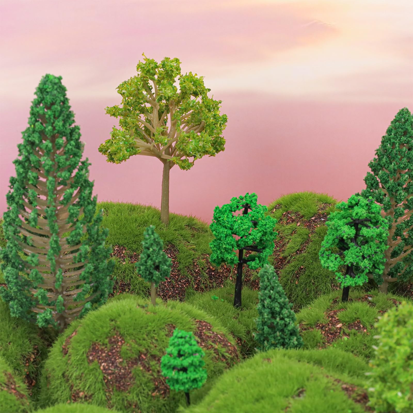 14pcs Mixed Model Trees for Diorama Crafts