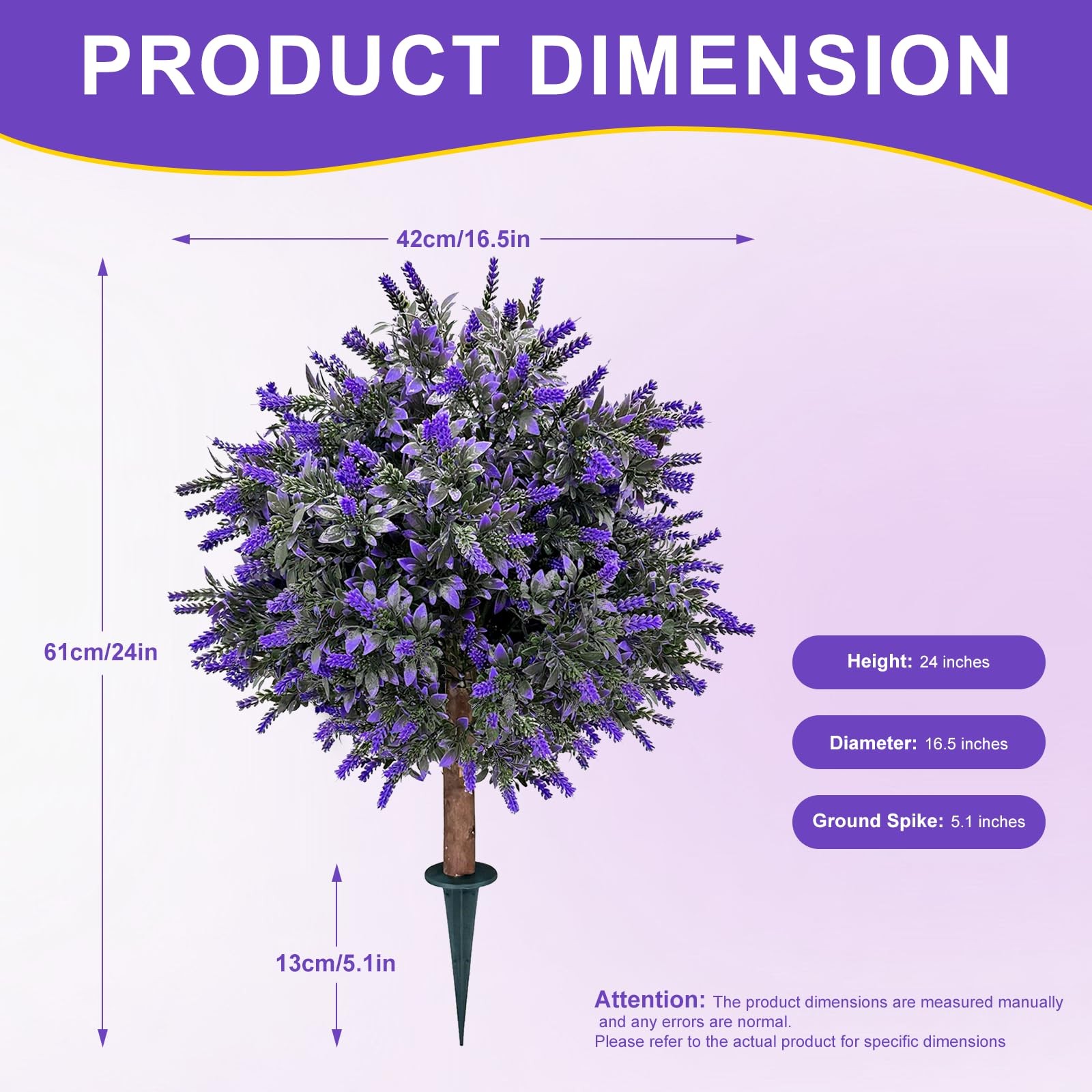 Set of 2 Artificial Lavender Boxwood Topiary Ball Bush for Outdoor