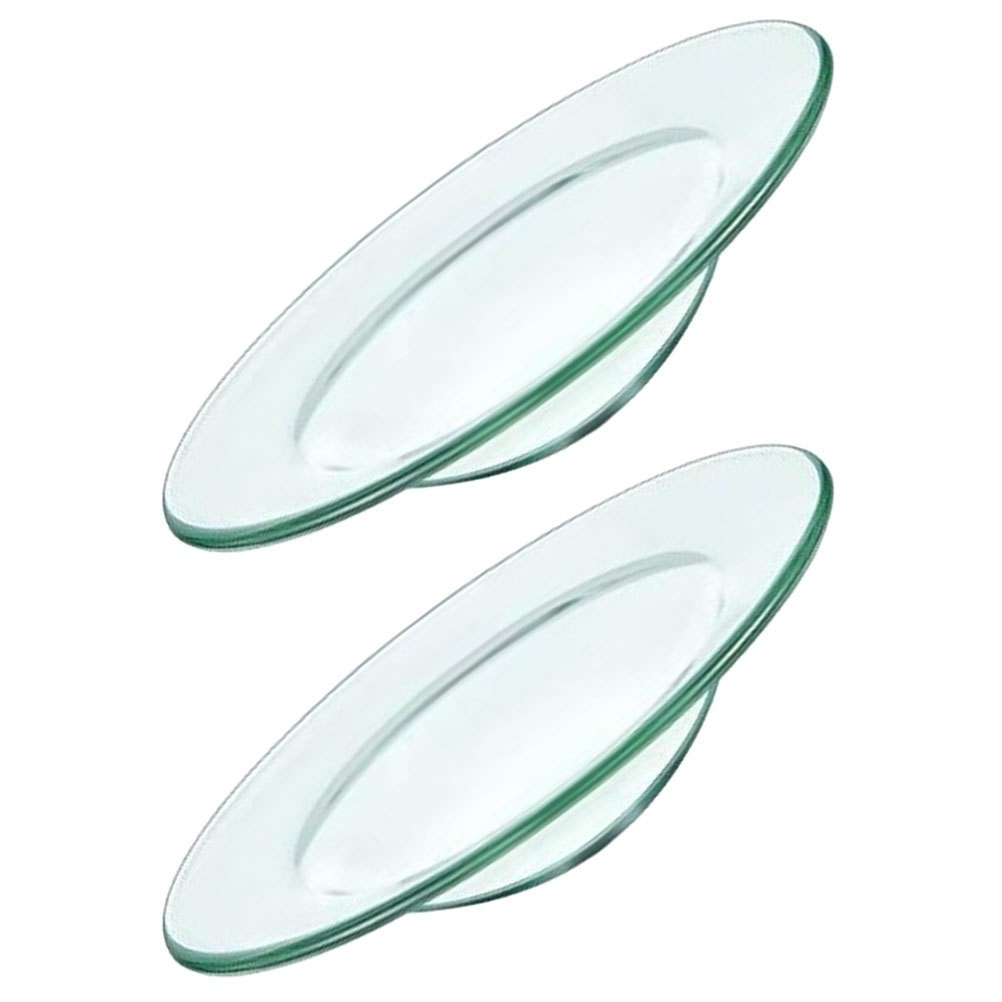 2Pcs Reusable Glass Wax Melt Plates for Candle Warmers Transparent and Sturdy