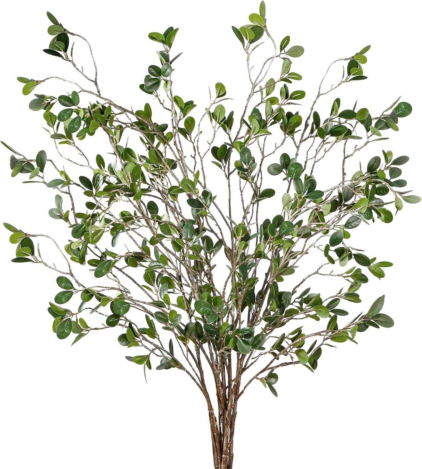 43’’ 6Pcs Artificial Ficus Branches Faux Leaf Spray Green Eucalyptus Branches…