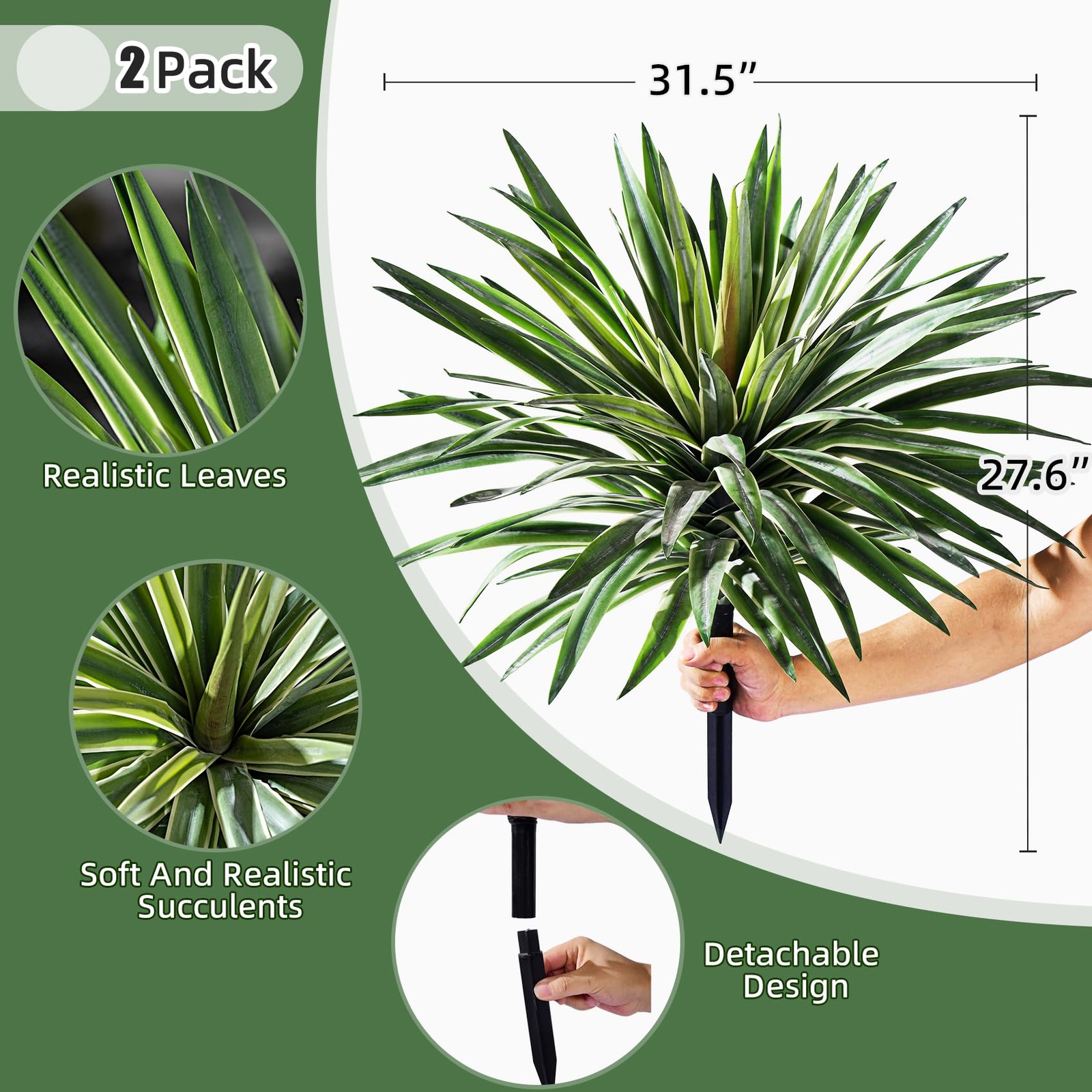 Artificial Agave Plant Fake Agave Planters for Indoor Outdoor Faux Agave Plan…
