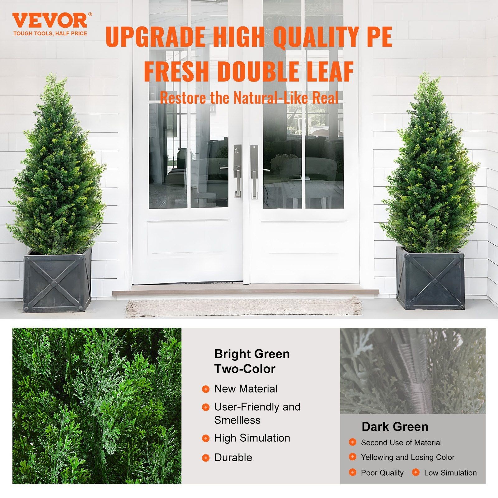 Stable 36in Cedar Topiary Set Reinforced Base for Outdoor Indoor