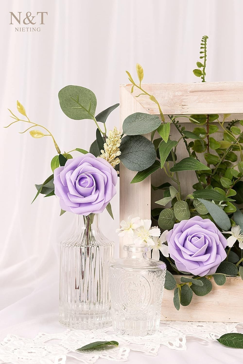 Vibrant 25pcs Artificial Purple Roses – Ideal for Weddings and Craft Projects