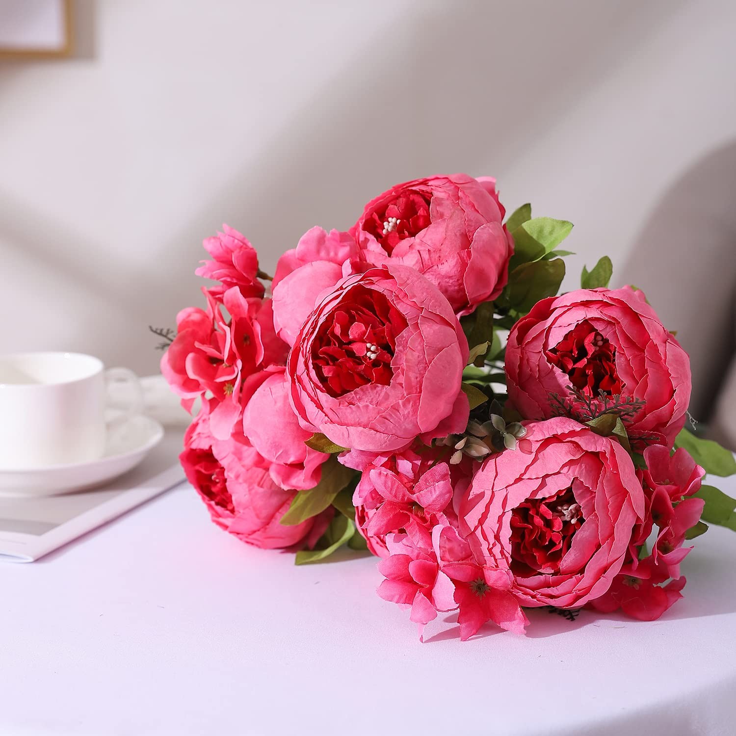 1 PCS Spring Pink Artificial Silk Peony Bouquet Wedding Home Decoration