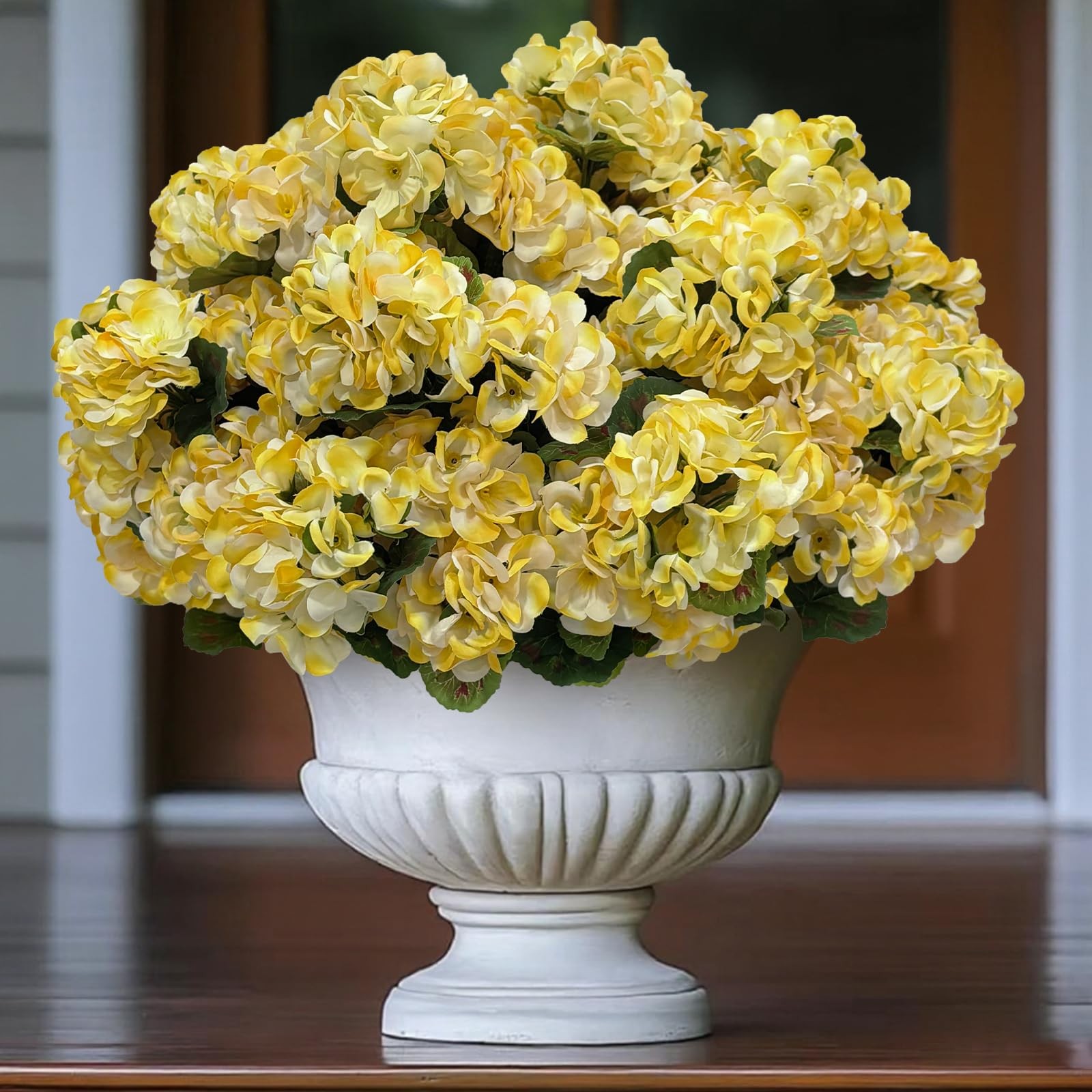Artificial Flowers for Outdoors, 6PCS 14″ Geranium Fake Flowers UV Resistant …