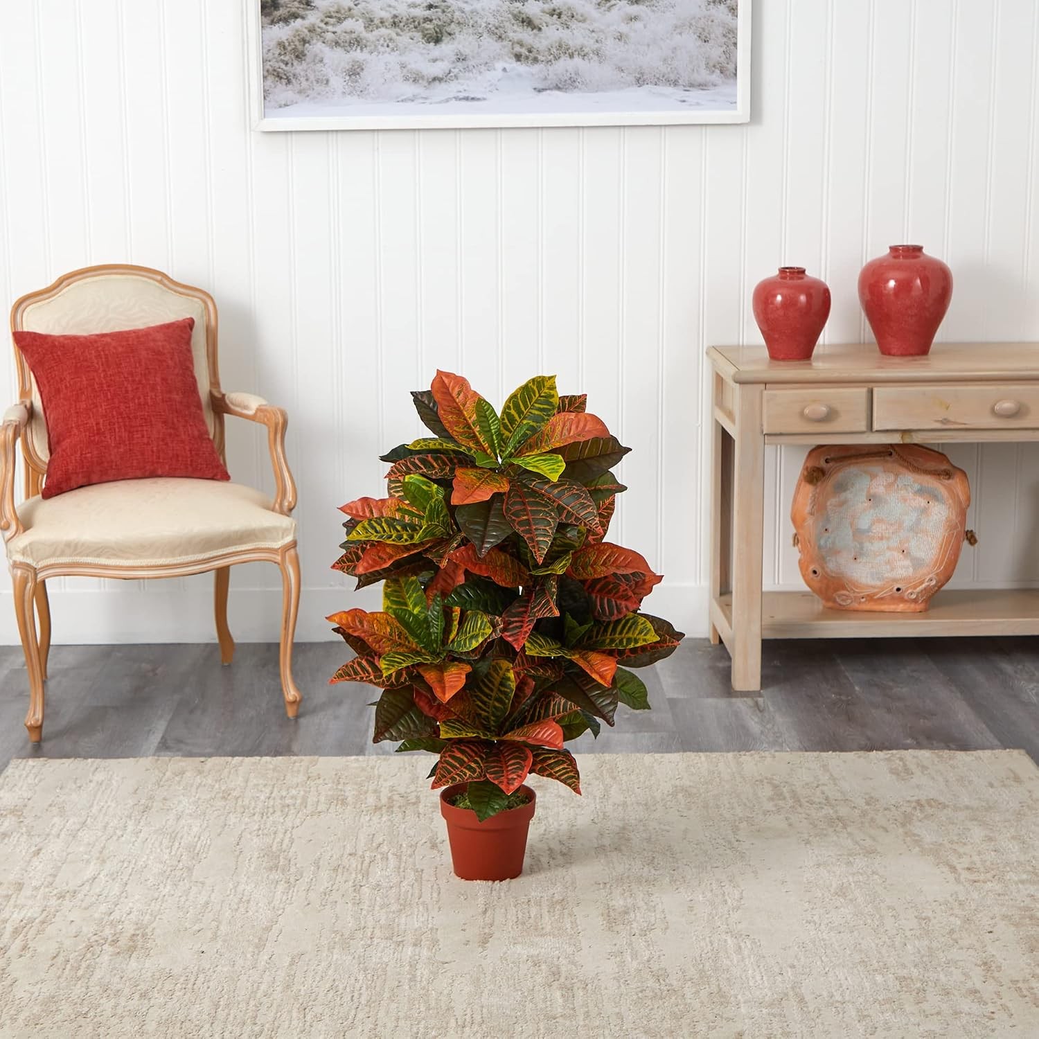 36in. Croton Artificial Plant Real Touch)