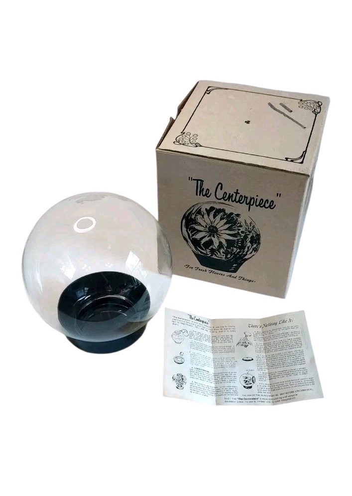 “The Centerpiece” Glass Dome/ Terrarium Floral Arrangement Holder In The Box