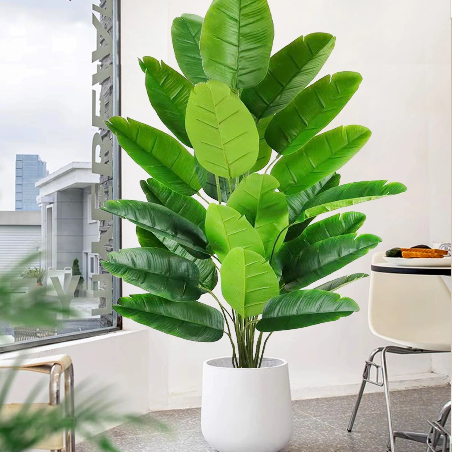 Large Artificial Tropical Plant Real Touch Palm Leaves For Home Indoor Decor