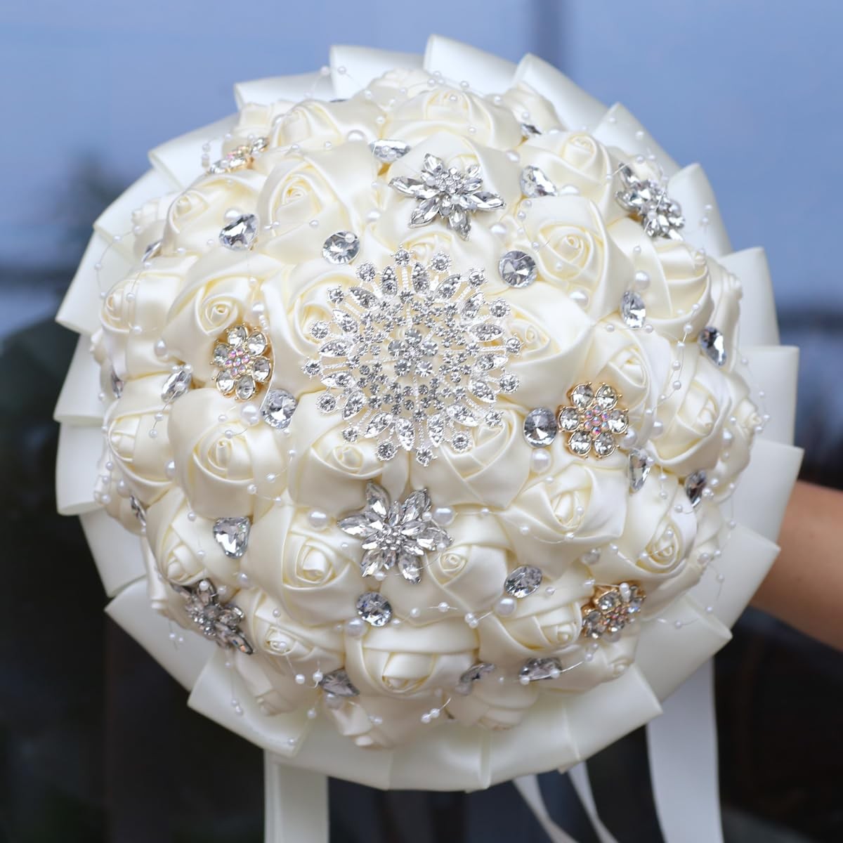 Wedding Bouquets for Bride Bridesmaid Brooch Bouquet Handmade Artificial Flow…