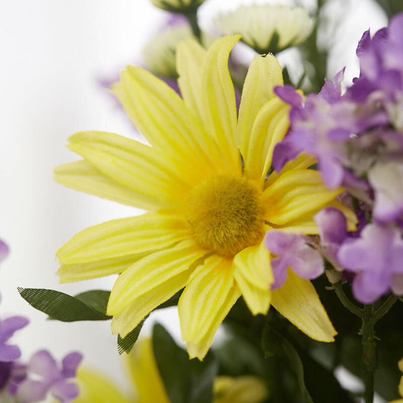 Factory Direct Craft Yellow Artificial Daisy and Lilac Bush | 1 Piece