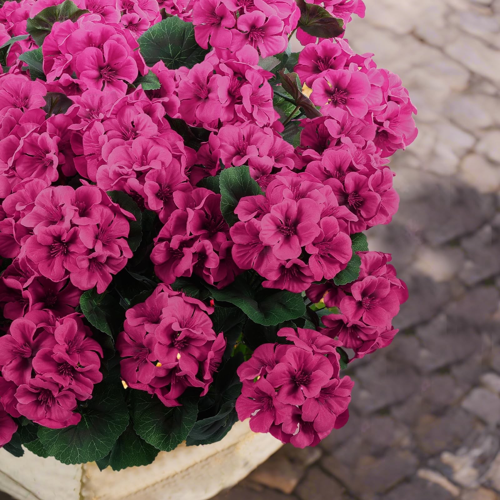 Best Hananona 12 Pcs Artificial Geranium Flowers for Outdoors Silk Outdoor UV