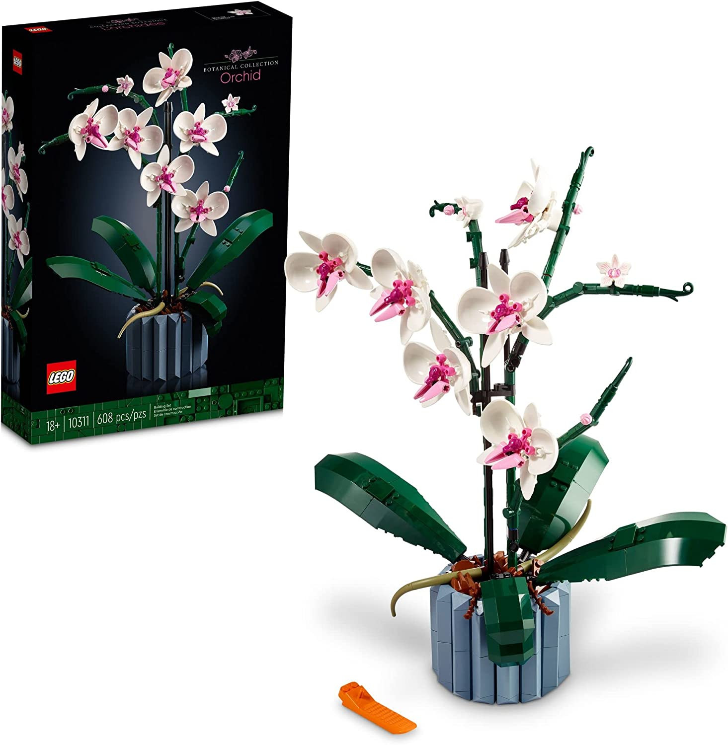 Botanicals Orchid – Artificial, Fake Indoor Flowers Building Set for Home