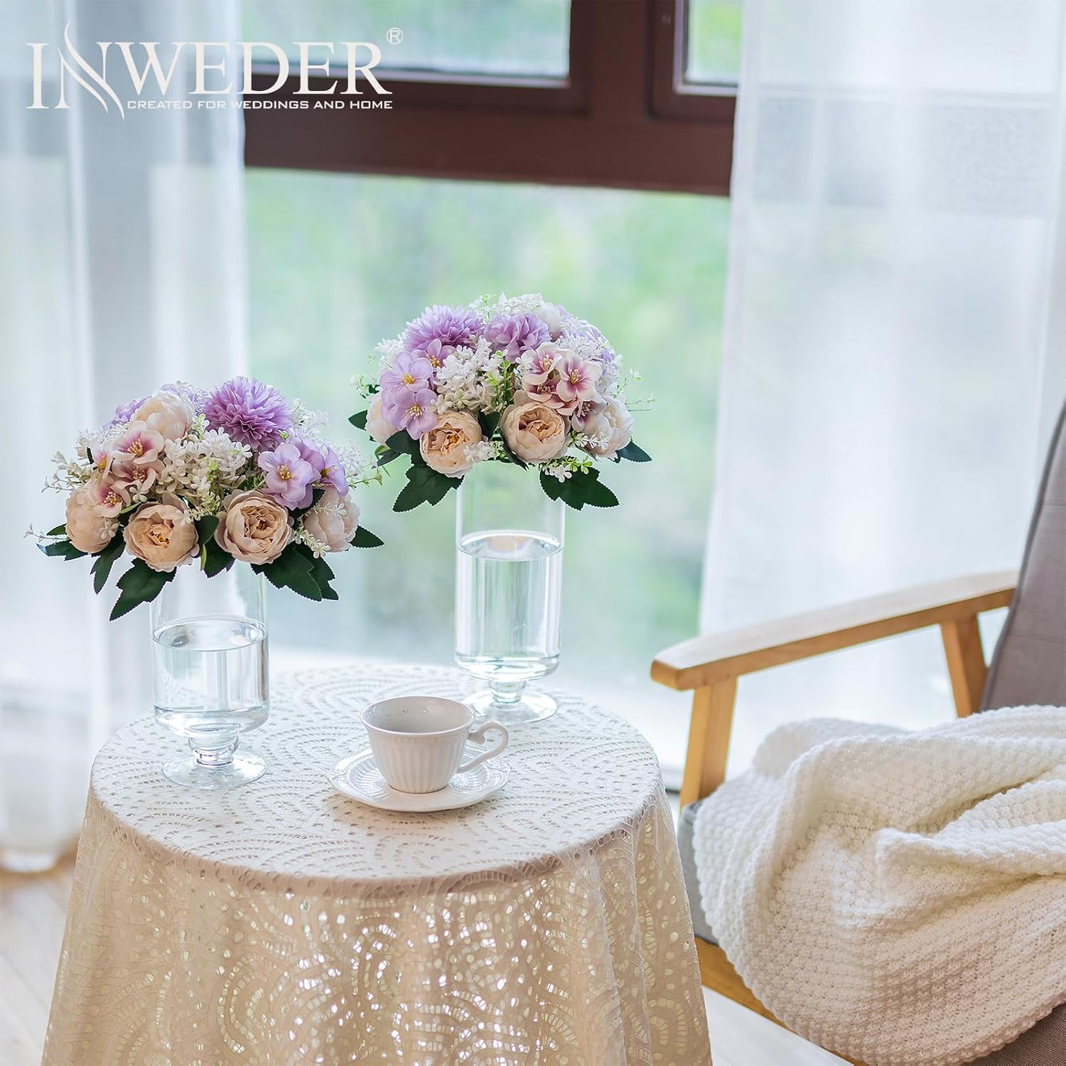 Purple Flower Ball Centerpieces – 10 PCS for Weddings & Home Decor