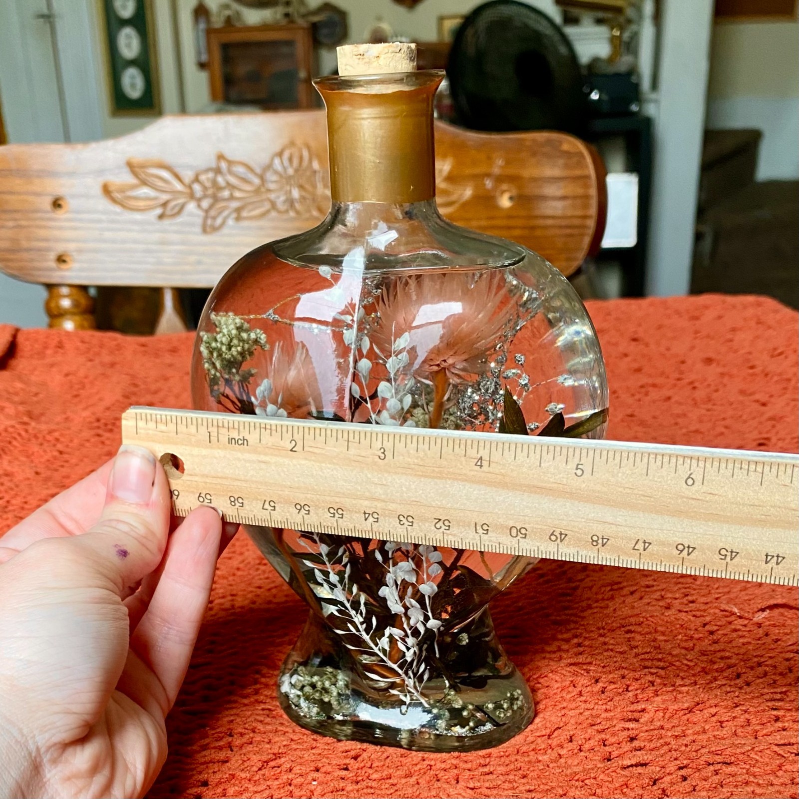 Vintage Aroma Art Floral Design Bath & Body Botanical Oil – Heart Shaped Bottle