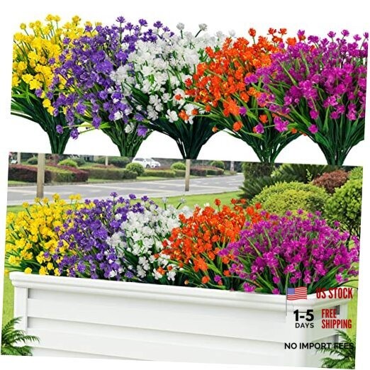 20pcs Artificial Fake Flowers,Plastic Flowers for Outdoor 20 PCS Mix Color