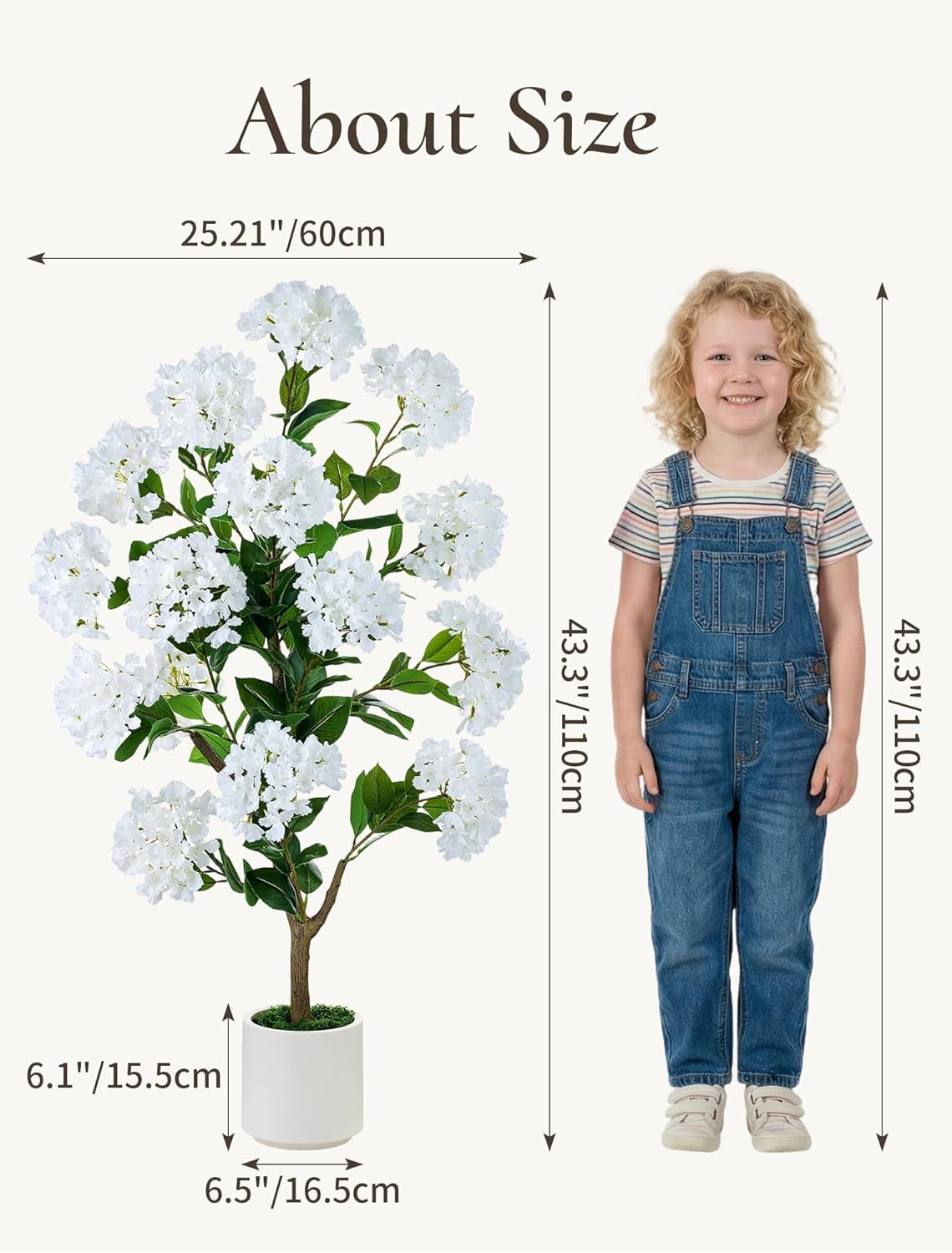 Set of 2 Artificial Crape Myrtle Trees – 3.6Ft Silk Plants for Indoor/Outdoor De