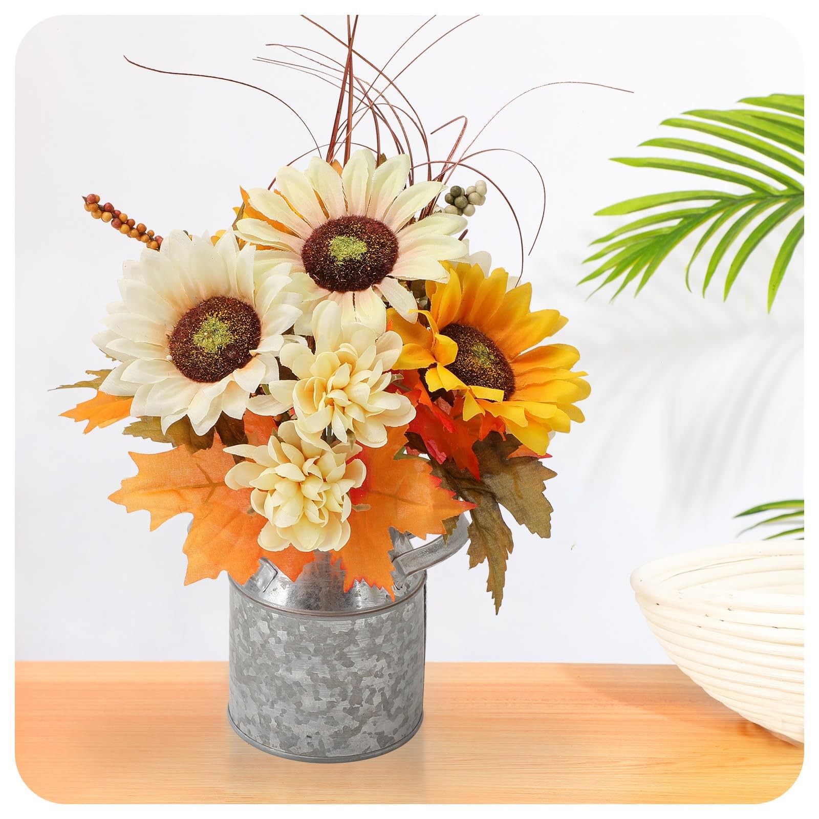 Sunflowers Artificial Flowers With Potfake Potted Flowers With Sunflower Maple L