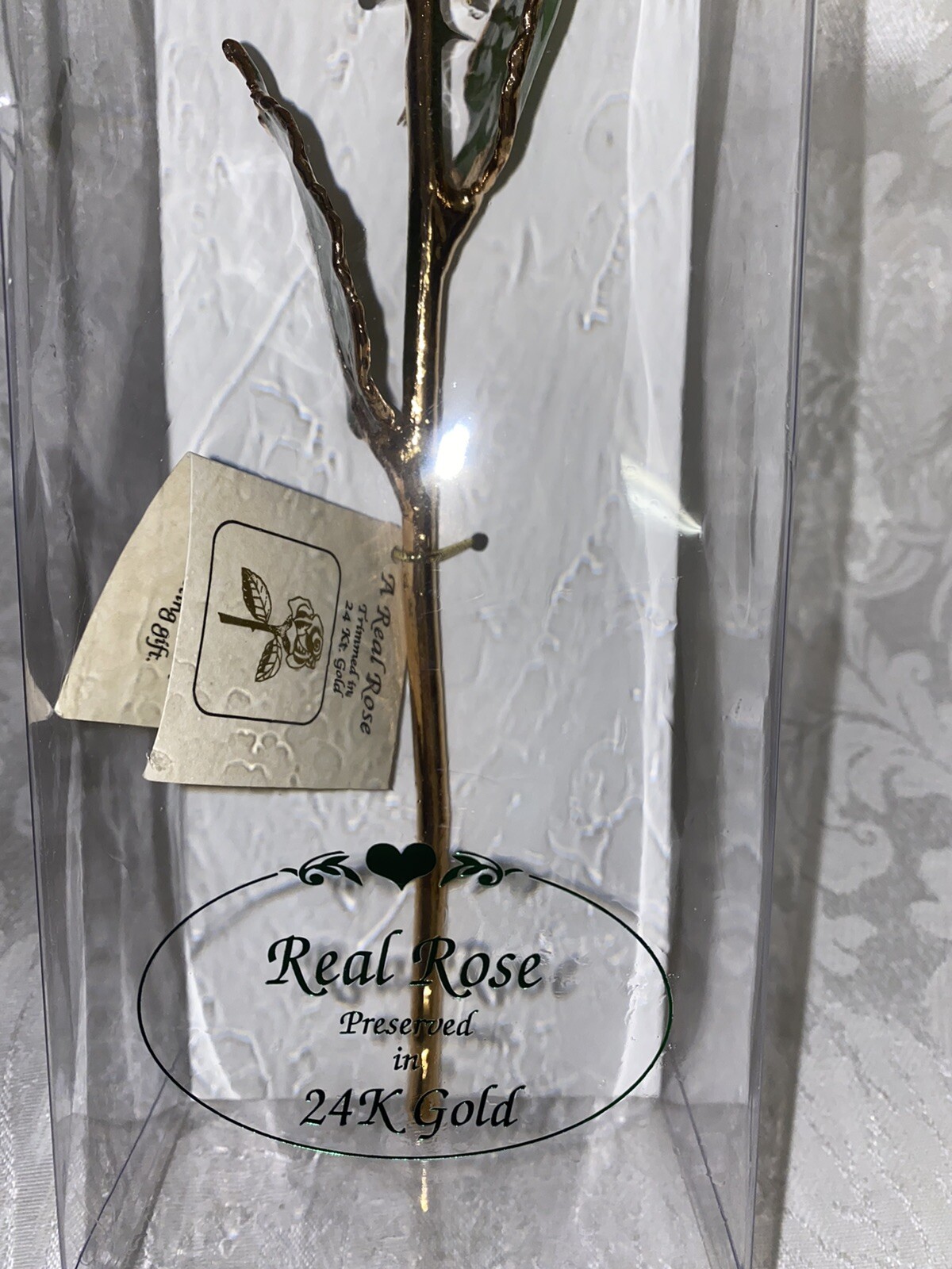 24k Gold Rose Real Red Rose Sealed & Preserved in 24k Gold . Beautiful Piece .