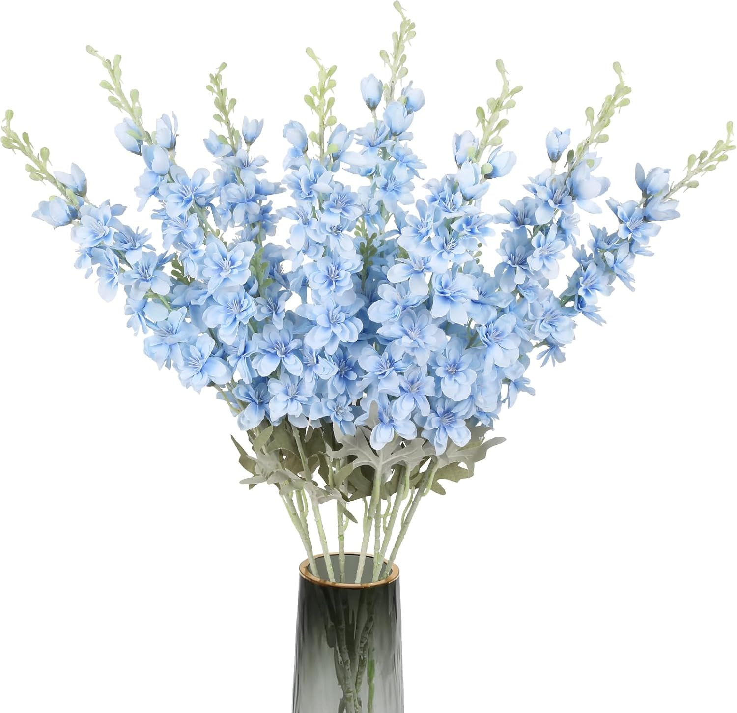 8PCS Baby Blue Delphinium Artificial Flowers for Home Wedding Decor