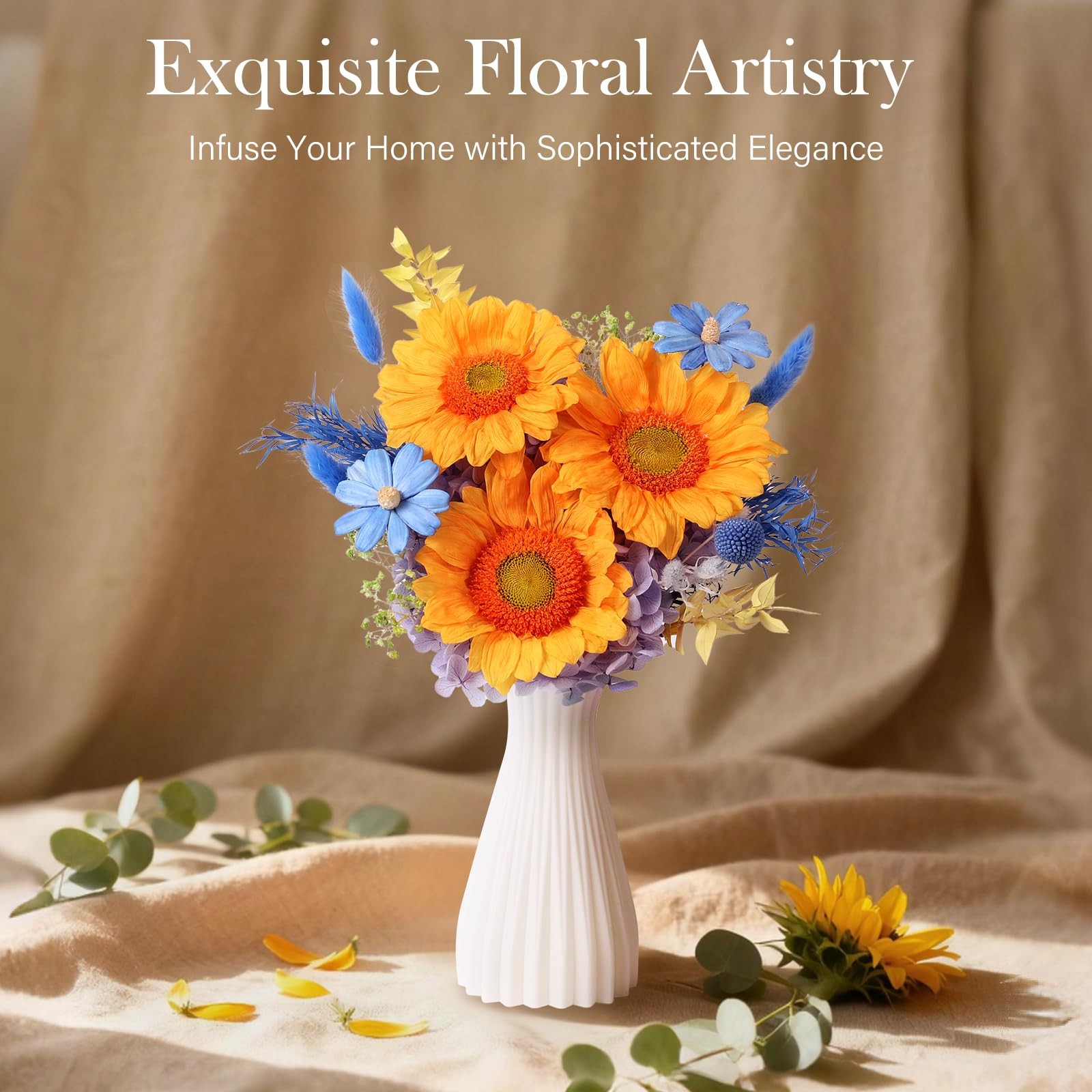 Forever Flowers for Delivery – Preserved Sunflowers Bouquet, Green Sunflowers…