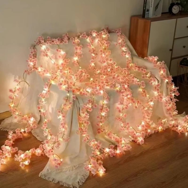 1pcs 180cm/71in Artificial Sakura Flowers Vine Silk Garland Wedding Party Decor
