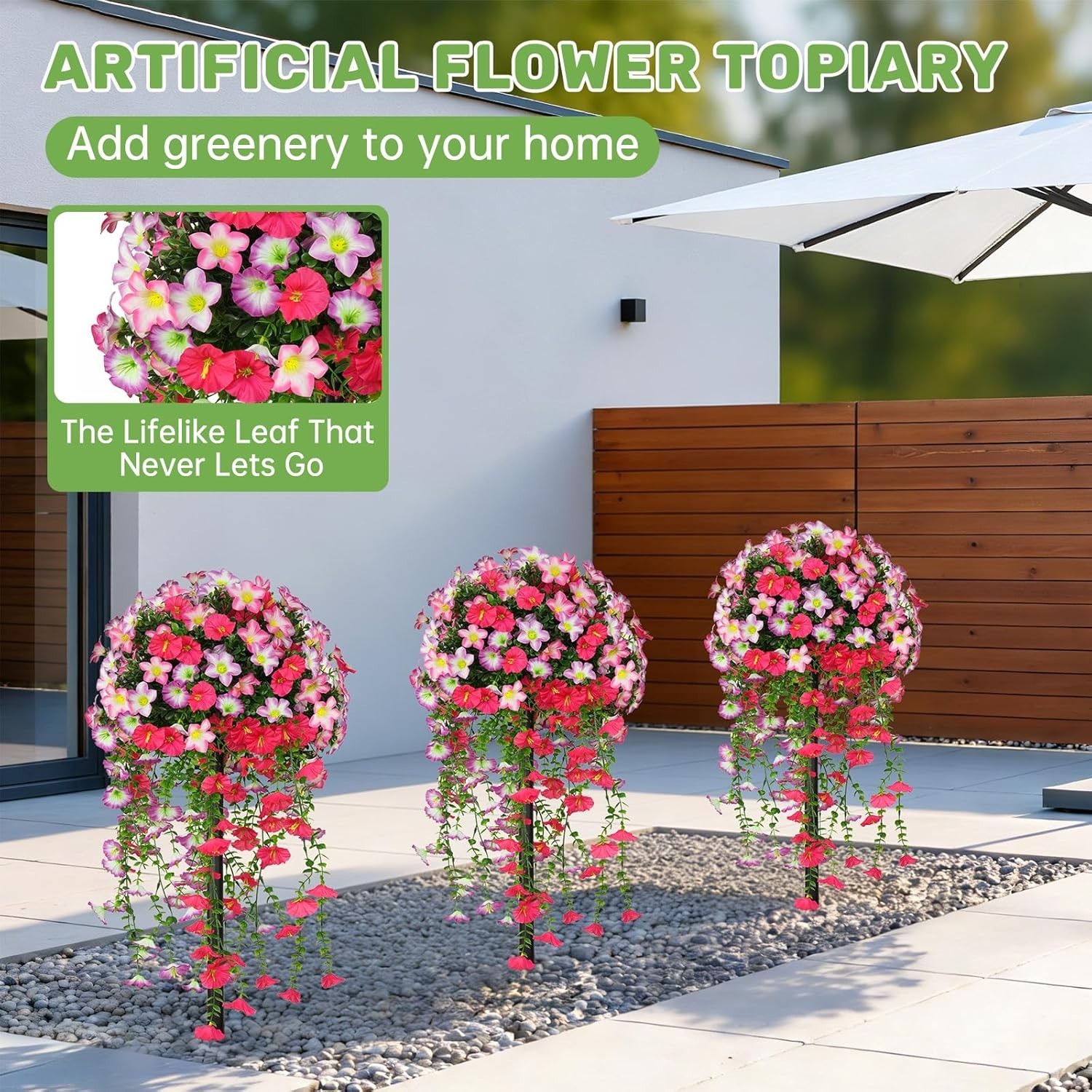 Elegant 2-Pack Artificial Pink Topiary Balls – Maintenance-Free Outdoor Beauty