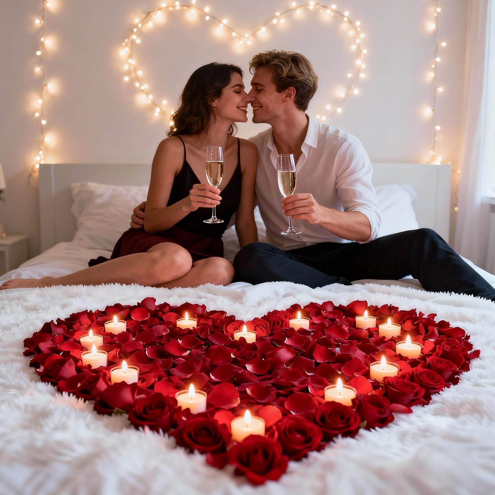 3000Pcs Dark-Red Rose Petals – Artificial Faux Flowers Fake Rose Petals for W…