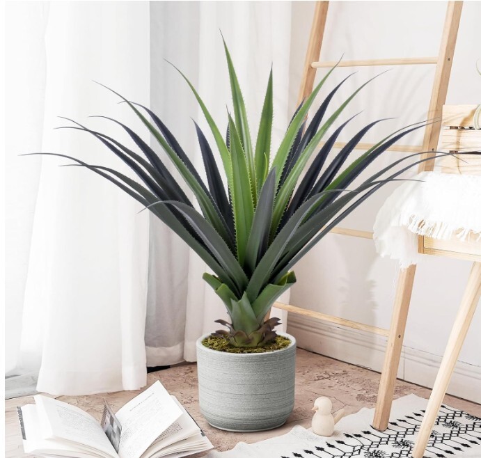3Ft Artificial Spiked Agave Plant, 36″ Faux Agave Plants Indoor Small Floor Plan