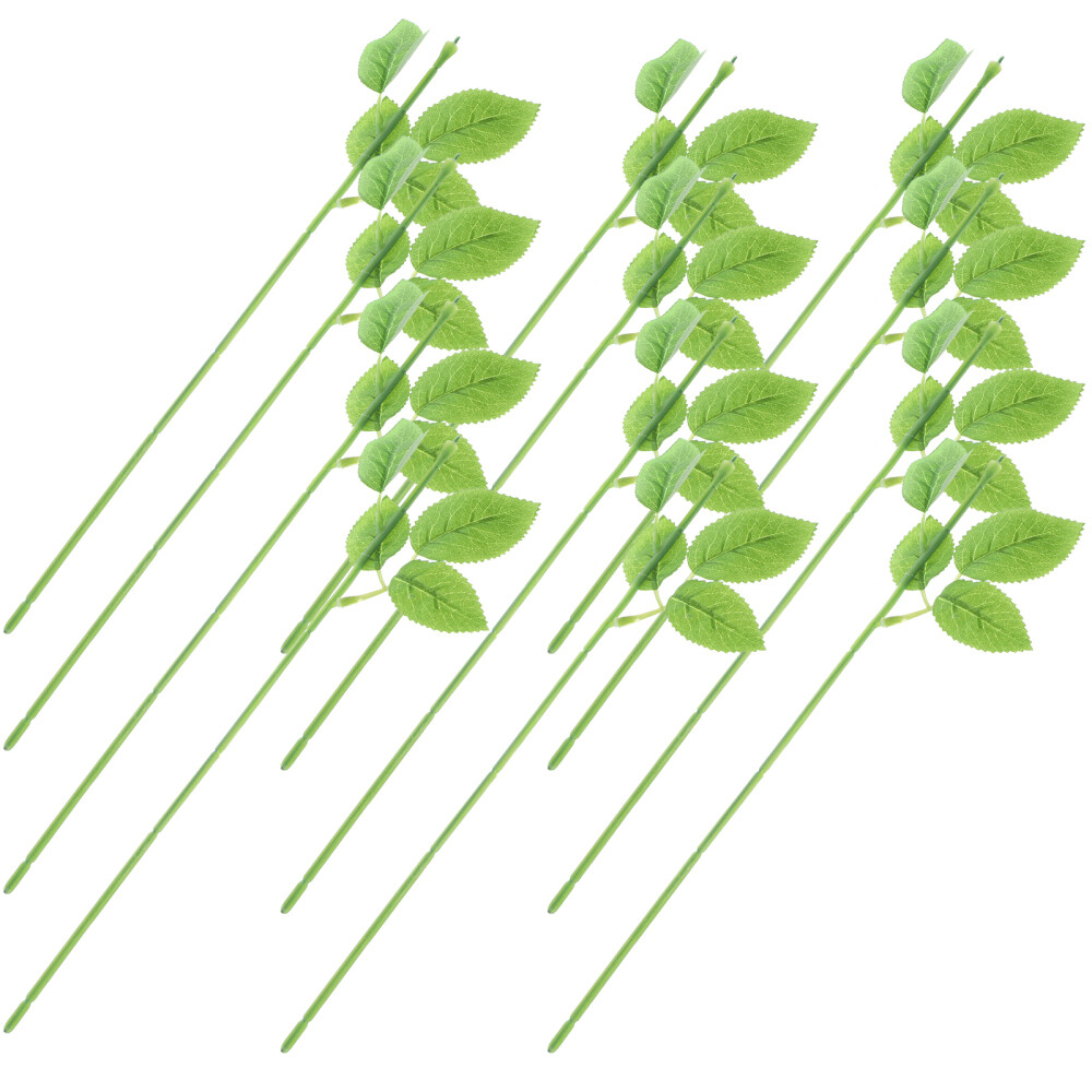 30 Pcs Rose Stems for Crafts Bouquet Holder Festival Flowers Love Bride