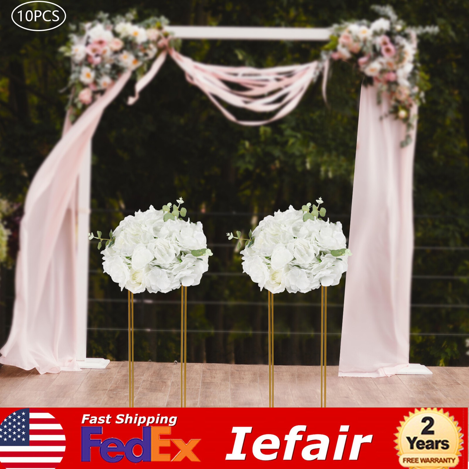 10-pack Artificial Flower Bouquets Wedding Flower Balls for Centerpieces Decor