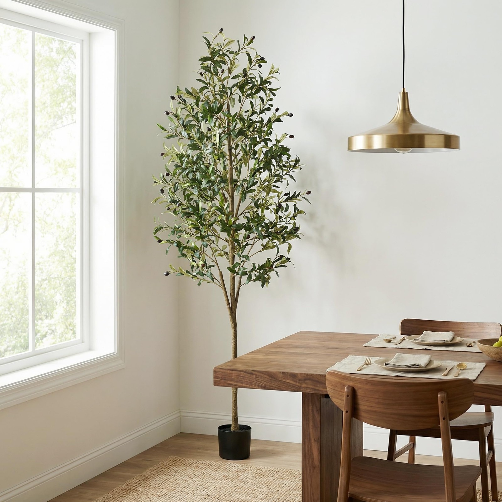 Artificial Olive Tree, 7FT Faux Olive Trees with Lifelike Olive Branches and …