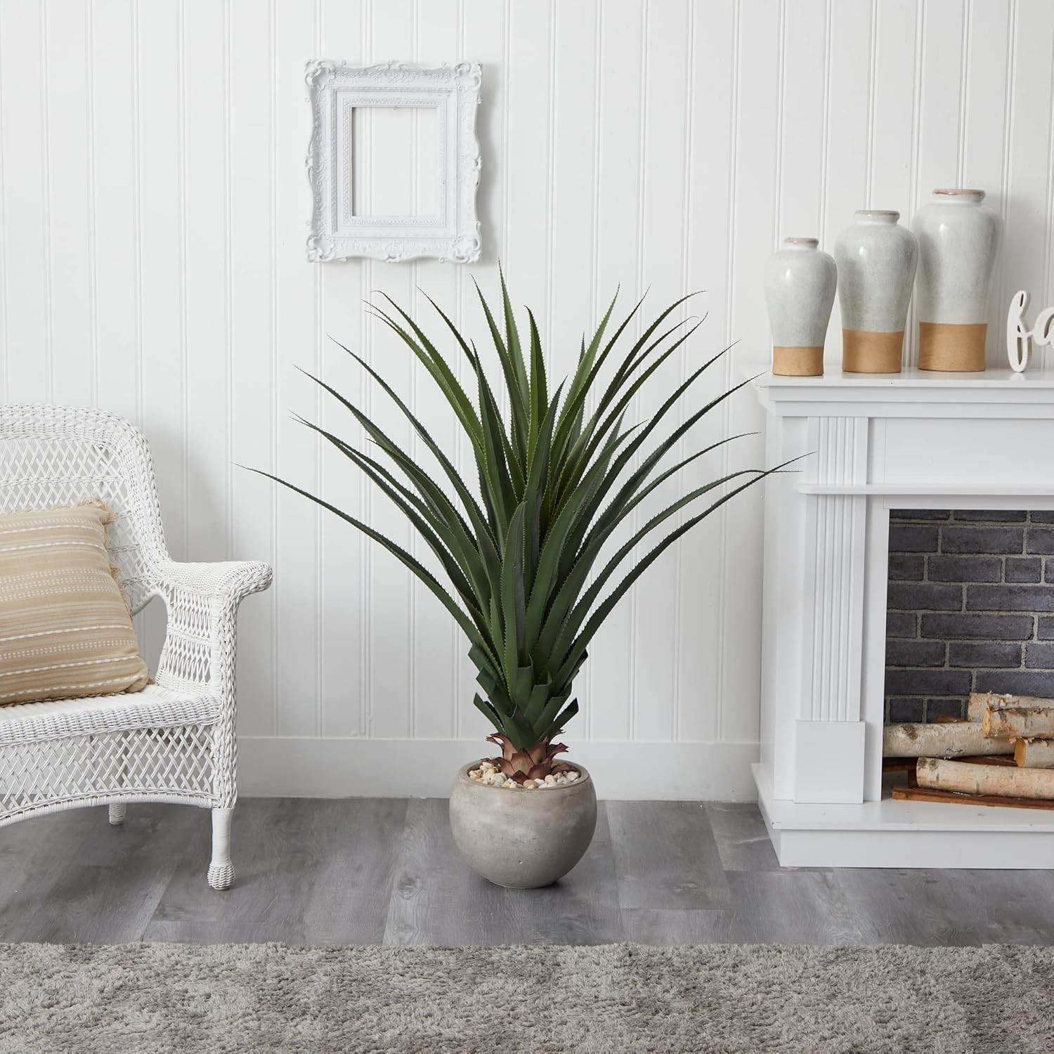 Spiked Agave Plant in Sand Bowl – Perfect for Indoor/Outdoor Decor