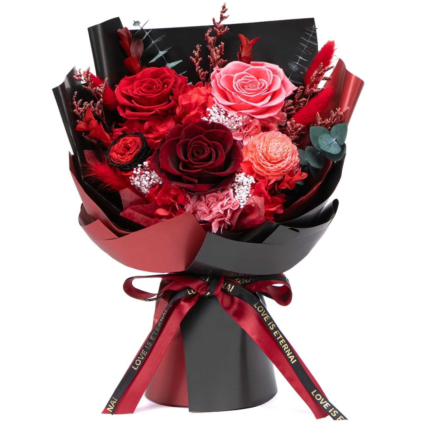 Preserved Flower Bouquet – Forever Fresh Red Roses for Birthdays, Anniversaries
