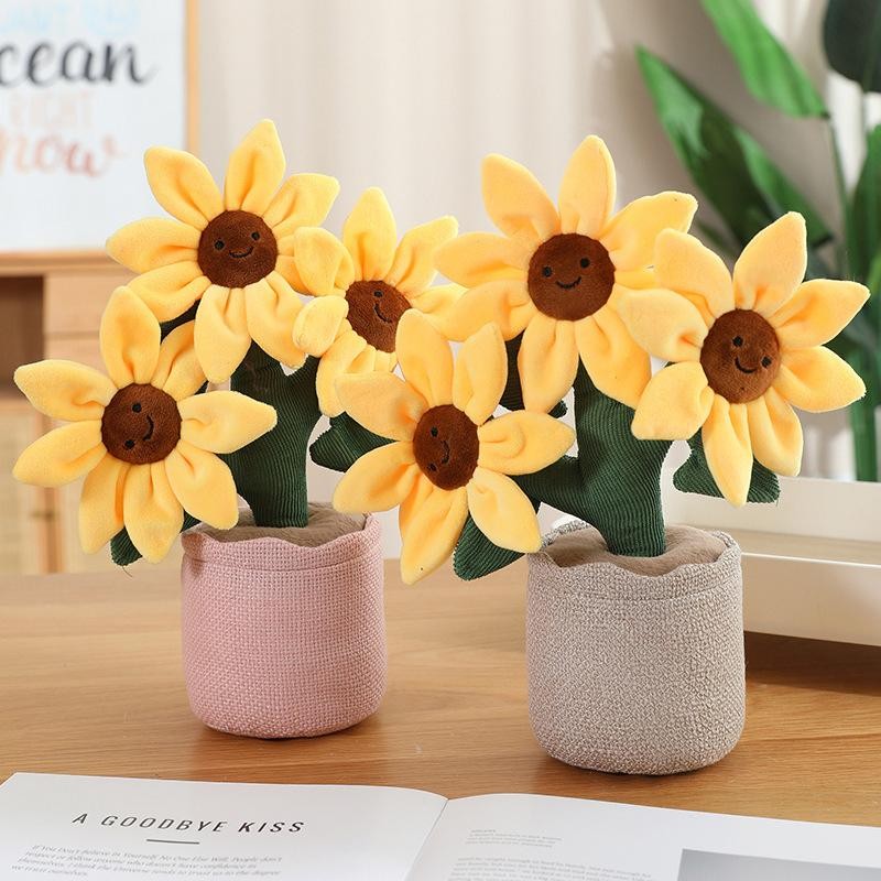 Sunflower Plush Doll Bouquet 32cm Simulation Flower Home Car Decor